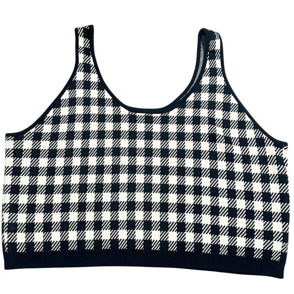 Future Collective Gabriella Karefa-Johnson Crop Sweater Tank 2X Plaid gingham - Picture 1 of 3
